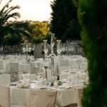 a table set up for a formal event